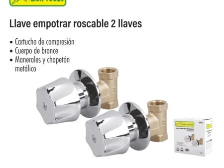 Llave empotrar roscadle 2 llaves