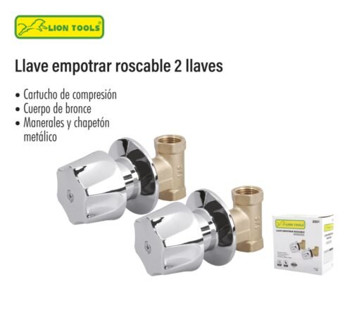 Llave empotrar roscadle 2 llaves