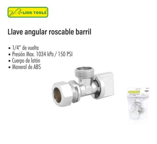 Llave angular roscable barril