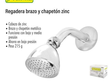 Regadera brazo y chapetón zinc