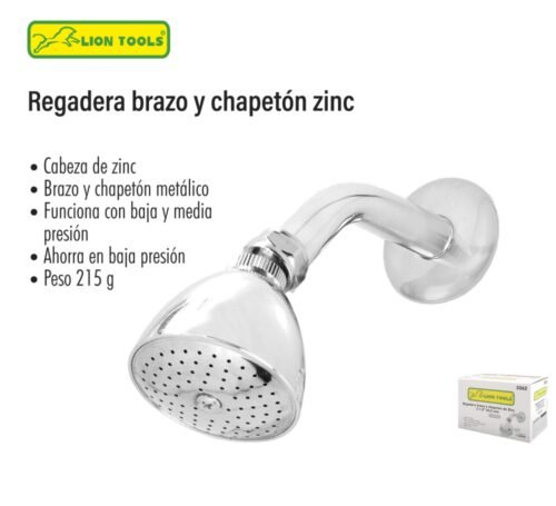 Regadera brazo y chapetón zinc