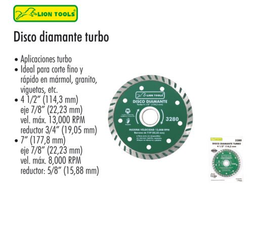 Disco diamante turbo