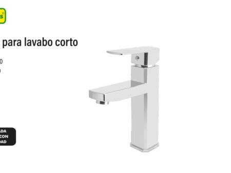 Monomando para lavabo corto