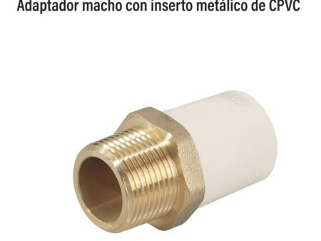 Adaptador macho con inserto metálico de cpvc