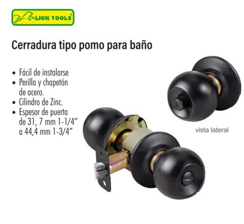 Cerradura tipo pomo para baño