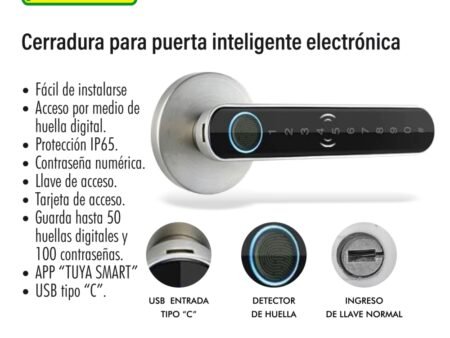 Cerradura para puerta inteligente electrónica