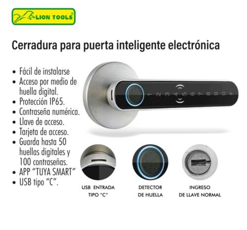 Cerradura para puerta inteligente electrónica