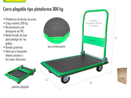 Carro plegable tipo plataforma 300 kg
