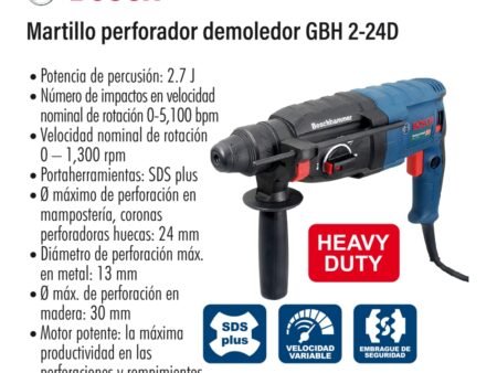 Martillo perforador demoledor gbh 2-24d