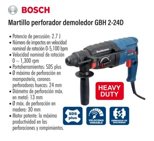 Martillo perforador demoledor gbh 2-24d