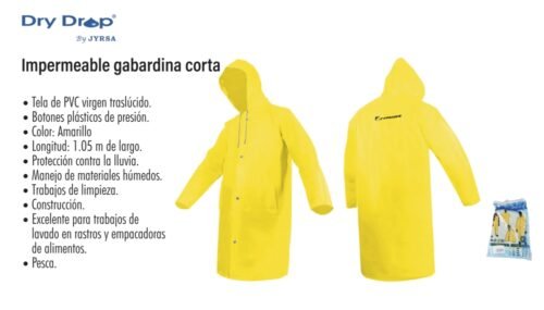 Impermeable gabardina corta