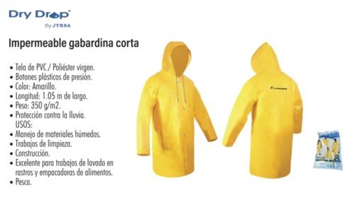 Impermeable gabardina corta