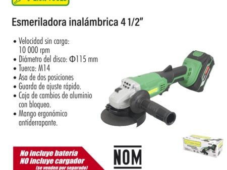 Esmeriladora inalámbrica 4 1/2"