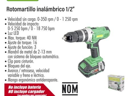 Rotomartillo inalámbrico 1/2"