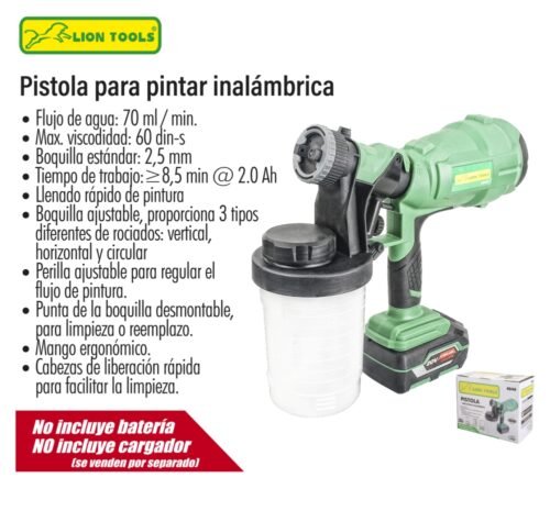 Pistola para pintar inalámbrica