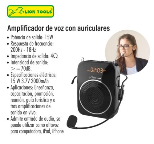 Amplificador de voz con auriculares