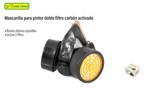 Mascarilla para pintor doble filtro carbón activado