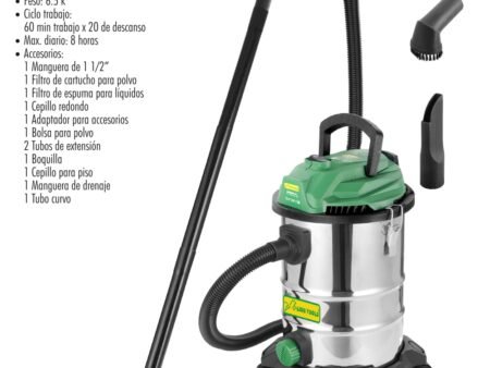 Aspiradora de 25 l para líquidos y sólidos