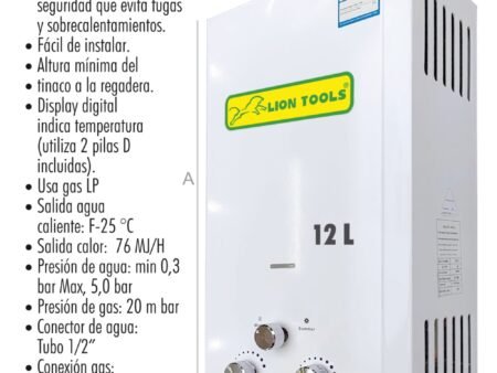 Calentador de paso instantáneo 12 l