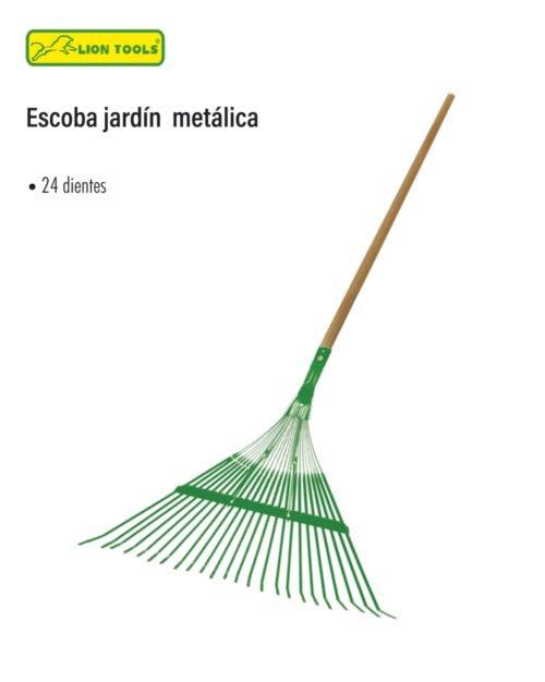 Escoba jardín metálica