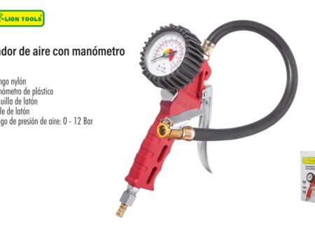 Inflador de aire con manómetro