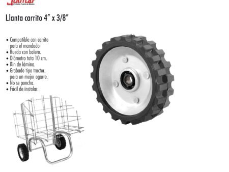 Llanta carrito 4" x  3/8"