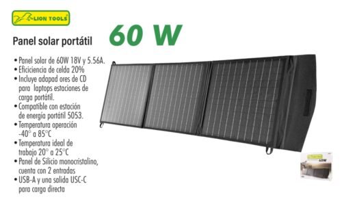 Panel solar portatil 60 w
