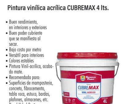 Pintura vinílica acrílica cubremax 4 l