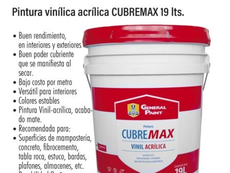 Pintura vinílica acrílica cubremax 19 l