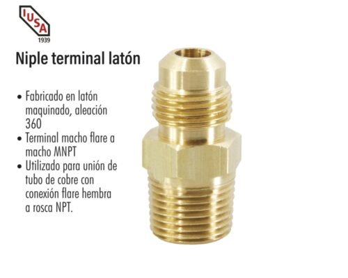 Niple terminal latón