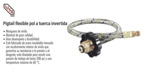 Pigtail flexible pol a tuerca invertida