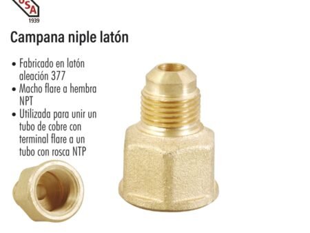 Campana niple latón