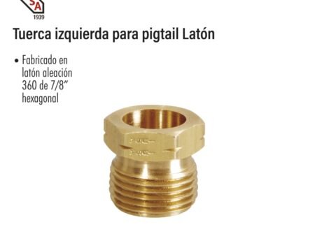 Tuerca izquierda para pigtail latón