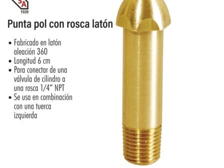 Punta pol con rosca latón