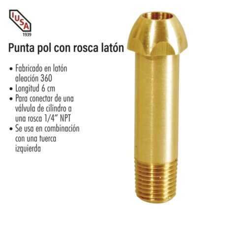 Punta pol con rosca latón