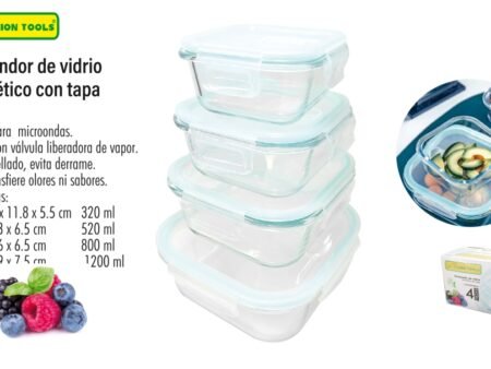 Contenedor de vidrio hermético con tapa