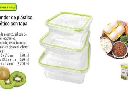 Contenedor de plástico hermético con tapa
