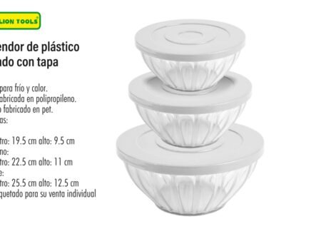 Contenedor de plástico redondo con tapa