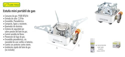 Estufa mini portátil de gas