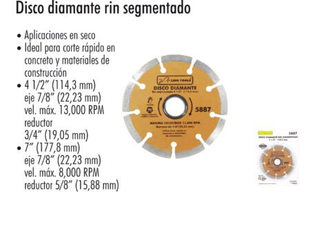 Disco diamante rin segmentado