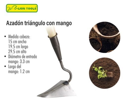 Azadón triángulo con mango