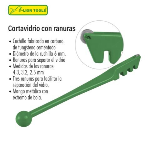 Cortavidrio con ranuras