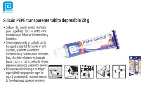 Silicón pepe transparente tubito depresible 20g