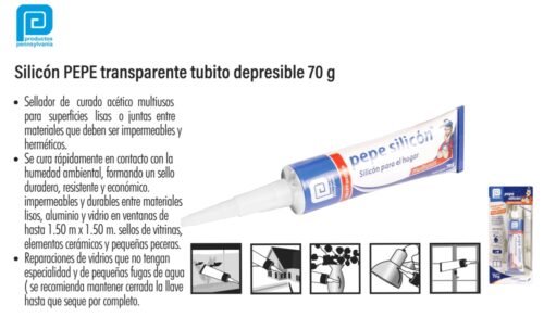 Silicón pepe transparente tubito depresible 70 g