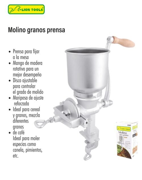 Molino granos prensa