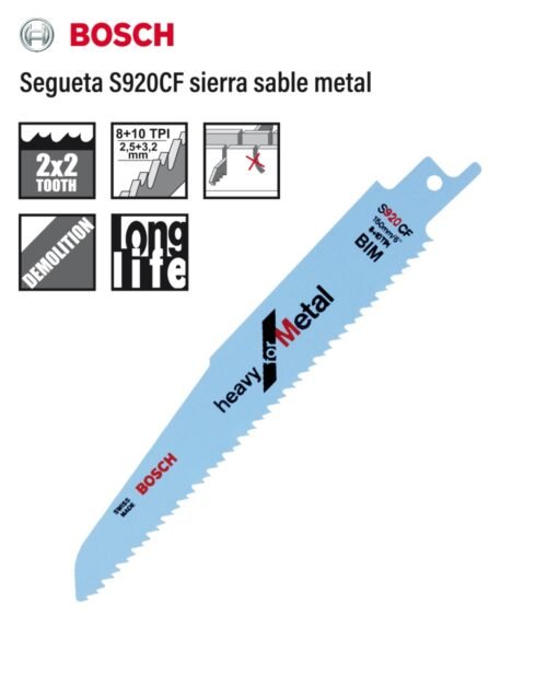 Segueta s920cf sierra sable metal