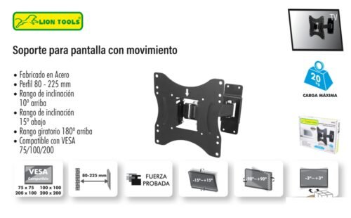 Soporte para pantalla con movimiento 13 a 42"