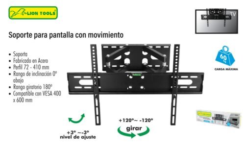 Soporte para pantalla con movimiento 30 a 70"
