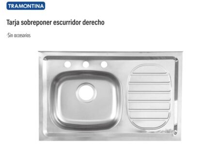 Tarja sobreponer escurridor derecho
