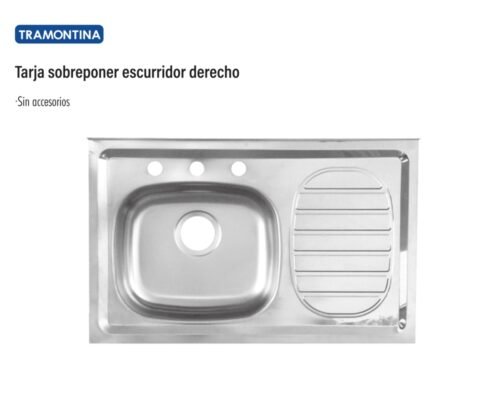 Tarja sobreponer escurridor derecho